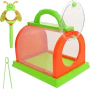 Boys and Girls Outdoor Adventure Set Insect Mesh Cage Magnifying Glass Tweezers Butterfly Habitat Holder for Learning