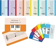 Piano Notes Flashcards - Learning Aid for Beginners and Professionals - Includes Staff System, Notation, Pitch/Syllable Notations, Keyboard Position, Treble Clef and More - 54 Double-Sided Cards