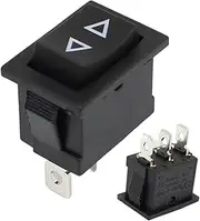 EKSIL 1PCS KCD1 ON-Off 15 * 21mm Mini Black 3 Pin / 6 pin On/Off/On Rocker Switch AC 6A/250V10A/125V(3 pin Self Reset)