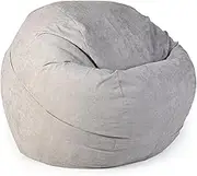 UYSOFRCV Bean Bag Chair Cover, Soft Cotton Linen Bean Bags Replacement Cover for Adults and Kids Recliner Gaming Bean Bag for Home Garden Living Room, Without Filling,Light Gray,3Ft