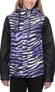 Aperture Fakie Zebra Jacket Women Snowboard Ski 10k Waterproof Insulate S M L