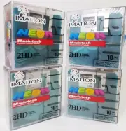 4 Imation Neon MAC Formatted 2 HD 1.4 MB 3.5" 40 Diskettes Floppies
