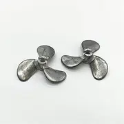 LUMIXE 1PC Bait Boat 3-Blade Propeller Zinc Alloy D44mm Propellers CW CCW Props in 4mm Aperture, for RC Boats Boat Propeller (Color : 1Pair)