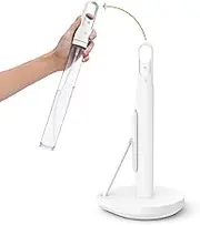 simplehuman Standing Paper Towel Holder with Spray Pump, White Stainless Steel