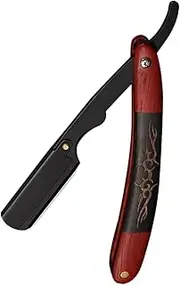 Outanaya Razor Holder Toiletries Ebony Barber Tool Straight Razor Set Barber Blade Bathroom Shaver Men's Grooming
