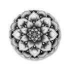 Mandala Art Floor Cushion Black & White - Tufted Floor Pillow, Round