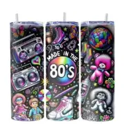Retro Nostalgic Eighties 80s Baby 1980s Made Me 20 oz Skinny Tumbler Insulated