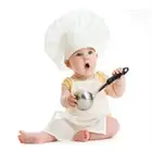 1set Cute Baby Chef Apron&Hat For Kids Costumes Cotton Blended Chef Photos P*cg