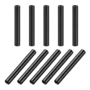 10 Pcs M3x35mm Dia. 6mm Round Aluminum Standoff Column Spacer Female Black