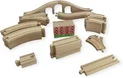 [Bubbadoo] Wooden Train Track 38 Piece Set Compatible with All Major Brands