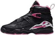 Jordan Kid's Shoes Nike 8 Retro Pinksicle (GS) 580528-006, Black/Pink/White, 4.5 Big Kid