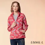 【LUNG.L 林佳樺】LM57C 桃紅色幾何印花防風連帽薄外套(女裝薄外套)