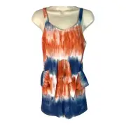 Truly Me by Sara Sara - Girls Tie Dye Lined Side Zip Romper - Multicolor - 14