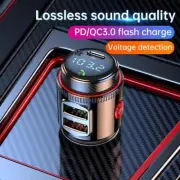 Bluetooth 5.4 Car Wireless FM Transmitter Adapter USB PD AUX Charger D6O7