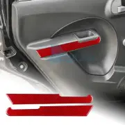 For Fiat Panda 2003-2011 Red Carbon Fiber Rear Door Handle Trim Strip Cover