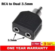 New RCA Male Plug to Dual 3.5mm Female Port Audio Adapter Converter Connector AU