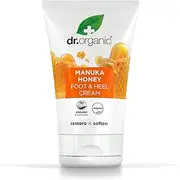 Dr Organic Manuka Honey Foot Cream, Moisturising, Dry Skin, Mens, Womens, Natural, Vegetarian, Cruelty-Free, Paraben & SLS-Free, Organic, 125ml