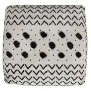 Amelia White Cotton Square Cube Ottoman