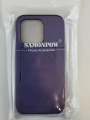 Samonpow For iPhone 15 & 15 Pro Case With Cardholder Purple Shockproof 6.1"