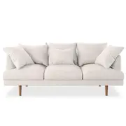 Colton Fabric 3 Seater Sofa Cream White