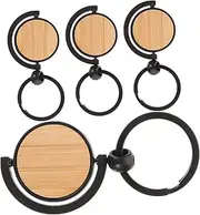 SAFIGLE 4pcs Wooden Keychains Blanks DIY Key Rings for Crafts Key Holders Sturdy Tags for Unique and Bag Ornaments