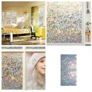 Window Privacy Film Rainbow Static Cling Stained Glass Film Window Covering