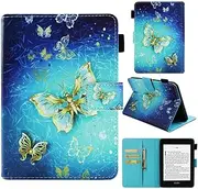 [SATURCASE] Case for Amazon Kindle Paperwhite 4, Beautiful PU Leather Flip Magnet Wallet Stand Card Slots Protective Cover for Amazon Kindle Paperwhite 4 2018 (YBE-6)