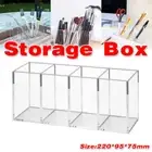 Transparent Acrylic Storage Box with Four Compartments Organiser for Home Office