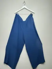 Womens Eileen Fisher Wide Leg Ankle Pants Plus Size 2X Silk Crepe Split Hem