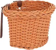 jopiuieo Kids Bike Basket | Hand-Woven Cycling Basket,Household Storage Organizer, Hand-Woven Biking Front Rack for Balance Bikes