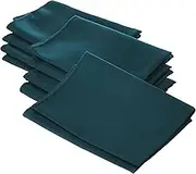 LA Linen 10-Pack Poly Poplin Napkin, Soft Cloth Napkins, Washable Reusable Napkins, Stain and Wrinkle Resistance Table Napkins for Dinner, Wedding, Parties, 18 by 18-Inch, Teal Dark