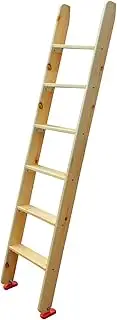 Wooden Bunk Ladder for Rv Bed/Loft Bed/High Beds, 56 69 Inch Camper Bunk Ladder with Hook, Twin Bed/Attic Platform Step Ladder Adults, Load 150KG (Color : A, Size : 6-Step (1.75m/6