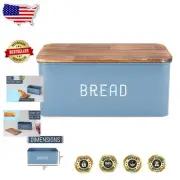 Giftable Matte Blue Enamel Bread Box with Rubber Lid – Ideal Kitchen Accessory