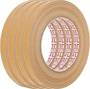 uxcell 4 Rolls Wire Harness Cloth Tape 2/5" x164ft(10mmx50m) 0.2mm Thick Fabric High Adhesive Tearable Heat Resistant Tapes for Carpet Seaming Auto Cable Fixed, Brown