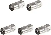 DIANN 5pcs TV T/F Type Connector Socket to RF Coax Aerial Adapter F Male TV9.5 Female RF Adapter for TV, Antenna, Splitter, Amplifier