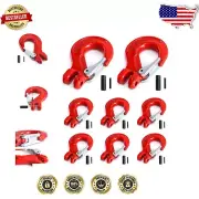 8-Pack Clevis Slip Hook with Latch, 3/8”, 4400 lbs Load Limit, Alloy Steel