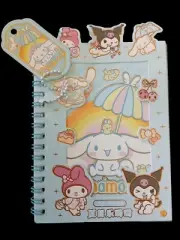 Sanrio Cinnamoroll Spiral Notebook, Stickers and Charm Set NEW NIP