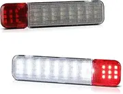 For Chevy GMC C/K Silverado Sierra 1500 2500 3500 Pickup Suburban Tahoe Avalanche Yukon XL Cadillac Escalade Hummer H2 Full LED White & Red Interior Side Door Panel Lights Courtesy Reflector Lamps Set