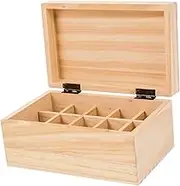 STOBOK Essential Oil Storage Box 15 Slot Wooden Holder Essential Oils Nail Polish Storage Case