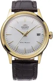 [ORIENT] Bambino RA-AC0M Classic Men's Watch with Automatic Hand Winding, Leather Strap, Stainless Steel Case, Analogue Display 38 mm