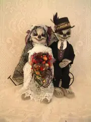 Cloth Art Doll Pattern "Mr. & Mrs. Bones" By Shelley Hawkey