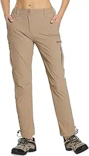 [MOURCE] Womens Hiking Pants Lightweight - Quick Dry Water Resistant UPF 50 Travel Pants with 7 Pockets & Adjustable Cuffs