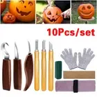 Set of 10 Wood Chisel Tools Kit Carving Knives Woodworking Whittling Cutters Set