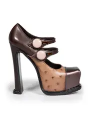 2012 Runway Brown Ostrich Pumps