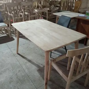 餐桌 北歐實木餐桌白胚白坯白茬家具橡膠木原木色餐桌實木餐桌椅