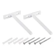 2Pcs 5 Inch Wall Mounting Floating Shelf Bracket Blind Shelf Support, White