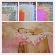 Burlap layering mini blanket mat linen baby newborn photo prop photography