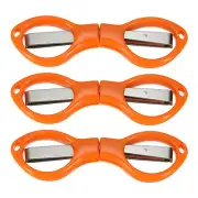 3 Pcs Folding Scissors Non-Rust Portable Mini Scissors Travel Small Shear Orange
