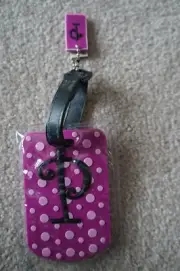 Initial It Luggage Tag New By D. M. Productions The letter "P" is on the tag