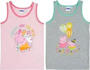 [United Labels] Peppa Pig Vest for Girls Kids Tank Top Underwear Pink/Grey (Pack of 2)